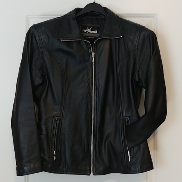Black Leather Fitted Jacket - Picture 2 of 7